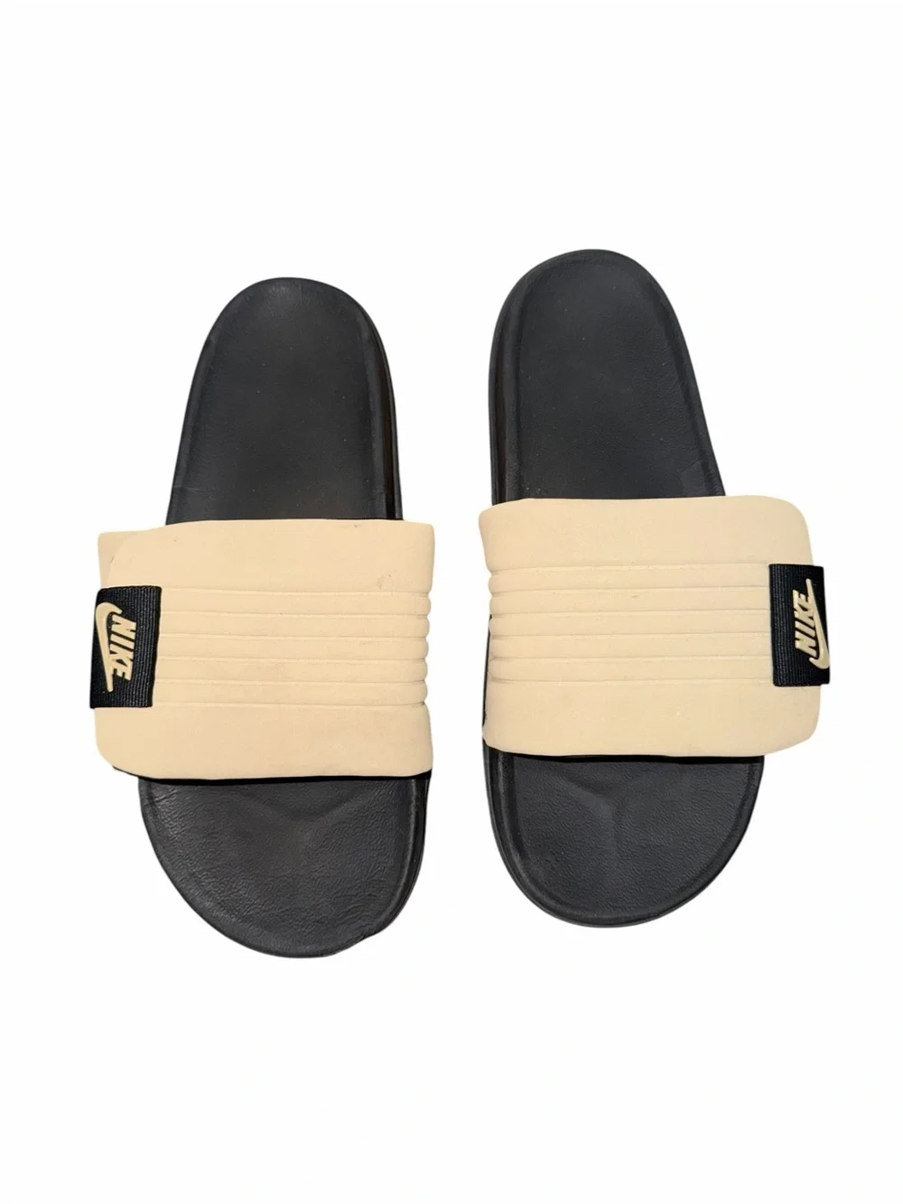 Nike Offcourt Adjust Slides Men’s Size 10 Black Tan Beige DQ9624-004